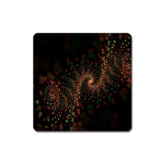 Multicolor Fractals Digital Art Design Square Magnet by BangZart