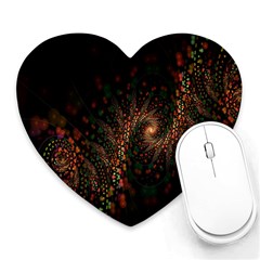 Multicolor Fractals Digital Art Design Heart Mousepads by BangZart