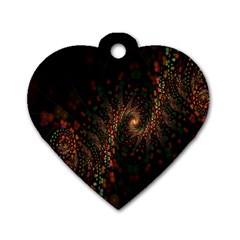 Multicolor Fractals Digital Art Design Dog Tag Heart (two Sides) by BangZart