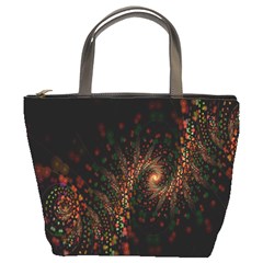 Multicolor Fractals Digital Art Design Bucket Bags by BangZart