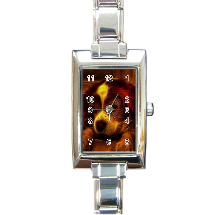 Cute 3d Dog Rectangle Italian Charm Watch