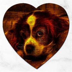 Cute 3d Dog Jigsaw Puzzle (heart) by BangZart