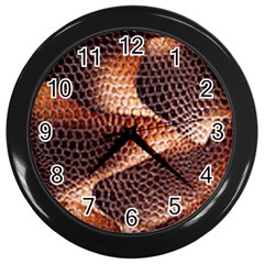 Snake Python Skin Pattern Wall Clocks (black) by BangZart