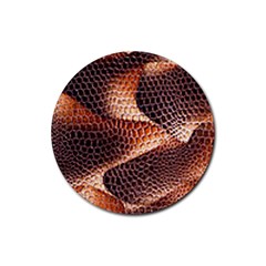 Snake Python Skin Pattern Rubber Round Coaster (4 Pack) 