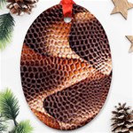 Snake Python Skin Pattern Oval Ornament (Two Sides) Back