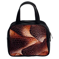 Snake Python Skin Pattern Classic Handbags (2 Sides) by BangZart