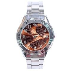 Snake Python Skin Pattern Stainless Steel Analogue Watch by BangZart