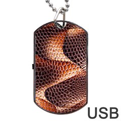 Snake Python Skin Pattern Dog Tag Usb Flash (two Sides) by BangZart