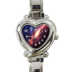 Digital Space Universe Heart Italian Charm Watch by BangZart