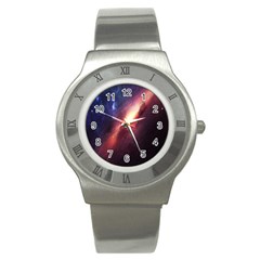 Digital Space Universe Stainless Steel Watch by BangZart