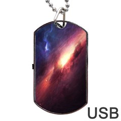 Digital Space Universe Dog Tag Usb Flash (two Sides) by BangZart