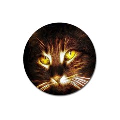 Cat Face Magnet 3  (round) by BangZart