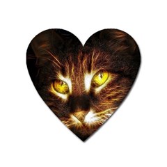 Cat Face Heart Magnet by BangZart