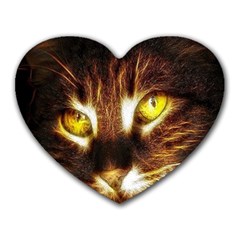 Cat Face Heart Mousepads by BangZart