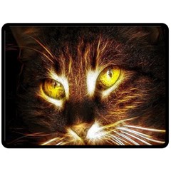 Cat Face Fleece Blanket (large)  by BangZart