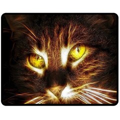 Cat Face Double Sided Fleece Blanket (medium)  by BangZart