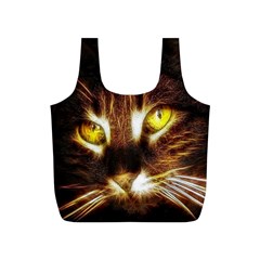 Cat Face Full Print Recycle Bags (s)  by BangZart