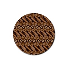 Batik The Traditional Fabric Rubber Coaster (round)  by BangZart