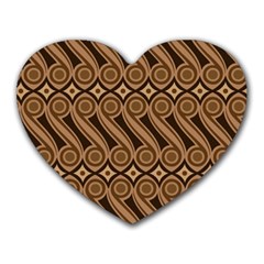 Batik The Traditional Fabric Heart Mousepads by BangZart