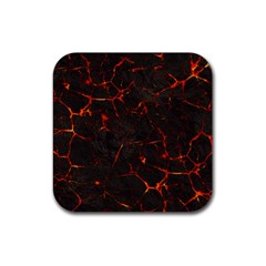 Volcanic Textures Rubber Coaster (square)  by BangZart