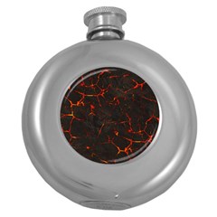 Volcanic Textures Round Hip Flask (5 Oz) by BangZart