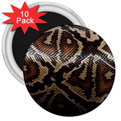 Snake Skin Olay 3  Magnets (10 Pack)  by BangZart