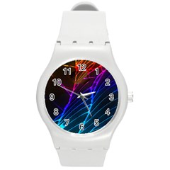 Cracked Out Broken Glass Round Plastic Sport Watch (m) by BangZart