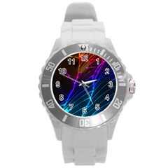 Cracked Out Broken Glass Round Plastic Sport Watch (l) by BangZart