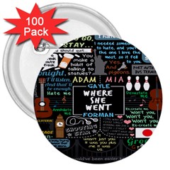 Book Quote Collage 3  Buttons (100 Pack) 