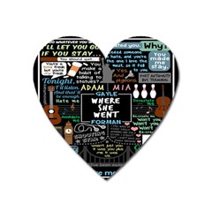 Book Quote Collage Heart Magnet by BangZart