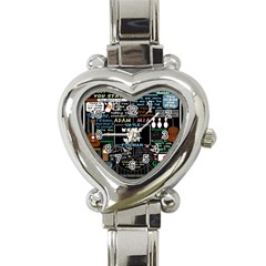 Book Quote Collage Heart Italian Charm Watch by BangZart