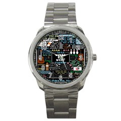 Book Quote Collage Sport Metal Watch by BangZart