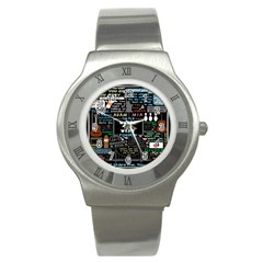 Book Quote Collage Stainless Steel Watch by BangZart