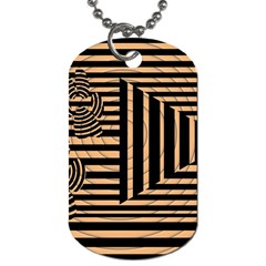 Wooden Pause Play Paws Abstract Oparton Line Roulette Spin Dog Tag (one Side) by BangZart