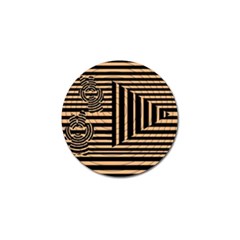 Wooden Pause Play Paws Abstract Oparton Line Roulette Spin Golf Ball Marker by BangZart