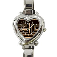 Wooden Pause Play Paws Abstract Oparton Line Roulette Spin Heart Italian Charm Watch by BangZart