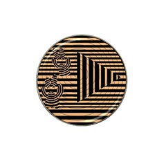 Wooden Pause Play Paws Abstract Oparton Line Roulette Spin Hat Clip Ball Marker by BangZart