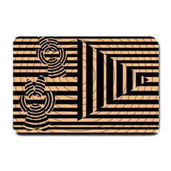 Wooden Pause Play Paws Abstract Oparton Line Roulette Spin Small Doormat  by BangZart