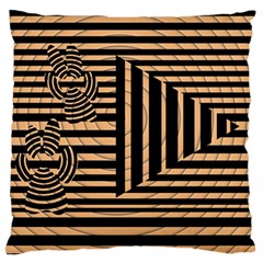 Wooden Pause Play Paws Abstract Oparton Line Roulette Spin Large Flano Cushion Case (one Side) by BangZart