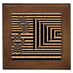 Wooden Pause Play Paws Abstract Oparton Line Roulette Spin Framed Tiles by BangZart