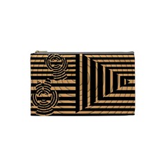 Wooden Pause Play Paws Abstract Oparton Line Roulette Spin Cosmetic Bag (small)  by BangZart