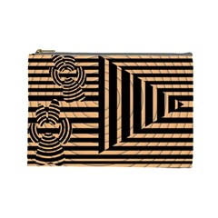 Wooden Pause Play Paws Abstract Oparton Line Roulette Spin Cosmetic Bag (large)  by BangZart