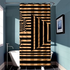 Wooden Pause Play Paws Abstract Oparton Line Roulette Spin Shower Curtain 36  X 72  (stall)  by BangZart