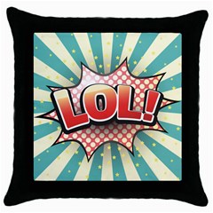 Lol Comic Speech Bubble  Vector Illustration Throw Pillow Case (black) by BangZart