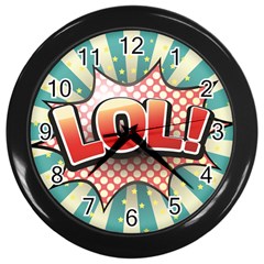 Lol Comic Speech Bubble  Vector Illustration Wall Clocks (black) by BangZart