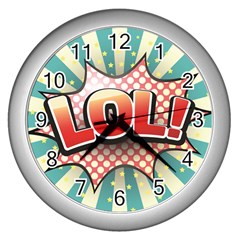 Lol Comic Speech Bubble  Vector Illustration Wall Clocks (silver)  by BangZart