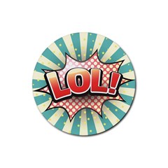 Lol Comic Speech Bubble  Vector Illustration Rubber Round Coaster (4 Pack) 