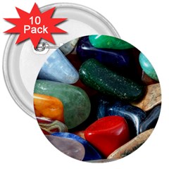 Stones Colors Pattern Pebbles Macro Rocks 3  Buttons (10 Pack)  by BangZart