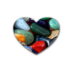 Stones Colors Pattern Pebbles Macro Rocks Heart Coaster (4 Pack)  by BangZart