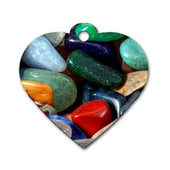 Stones Colors Pattern Pebbles Macro Rocks Dog Tag Heart (two Sides) by BangZart